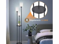 Lámpara de pie salón E27 vintage blanca 3 lámparas pantalla de tela interruptor de pie^NETTLIFE Outlet