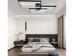 NETTLIFE Plafón|Lámpara de Techo LED Metal 72W 80CM Lámpara de Salón Moderna Regulable con Control Remoto Diseño Rectangular para Cocinas