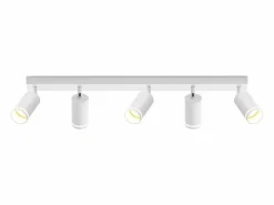 NETTLIFE Plafón|Lámpara de techo moderna con 5 focos: focos s GU10 orientables 355°, interior de metal para cocina, salón, dormitorio, sin bombilla