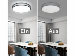 NETTLIFE Lámpara de Techo LED 38W Redonda Moderna Regulable con Control Remoto Lámpara de Dormitorio con Pantalla de Tela Lámpara de para Gris Clearance