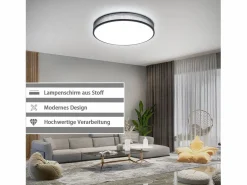 NETTLIFE Lámpara de Techo LED 38W Redonda Moderna Regulable con Control Remoto Lámpara de Dormitorio con Pantalla de Tela Lámpara de para Gris Clearance