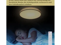 NETTLIFE Lámpara de Techo LED 38W Redonda Moderna Regulable con Control Remoto Lámpara de Dormitorio con Pantalla de Tela Lámpara de para Gris Clearance