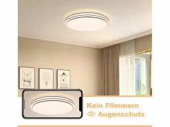 NETTLIFE Plafón|Lámpara de Techo LED Dormitorio - Diámetro 27 cm Lámpara de Cielo Estrellado Lámpara Blanca cálida de 12 W Lámpara Redonda Moderna para