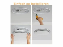 NETTLIFE Plafón|Lámpara de Techo LED Dormitorio - Diámetro 27 cm Lámpara de Cielo Estrellado Lámpara Blanca cálida de 12 W Lámpara Redonda Moderna para