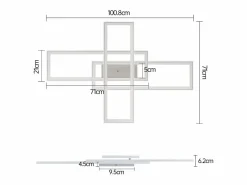 NETTLIFE Plafón|, Lámpara de techo LED para salón, RGB, cambio de color, regulable en intensidad con control remoto, para habitación, lámpara moderna de 50W.