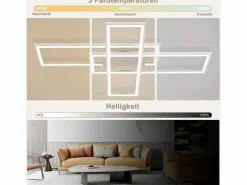 NETTLIFE Plafón|, Lámpara de techo LED para salón, RGB, cambio de color, regulable en intensidad con control remoto, para habitación, lámpara moderna de 50W.