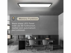 NETTLIFE Plafón|Lámpara de Techo LED 120x30CM 48W Panel Regulable con Control Remoto para Sala de Estar Moderna Oficina Cocina Pasillo