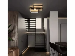 NETTLIFE Plafón|Lámpara de techo LED 35W lámpara de salón negra regulable con mando a distancia lámpara de mesa de comedor de diseño moderno lámpara
