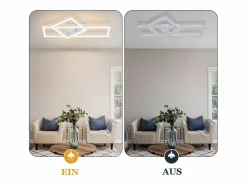 NETTLIFE Plafón|Lámpara de techo LED para salón, 20 W, diseño moderno, lámpara de cocina, cálido, cuadrada, blanca