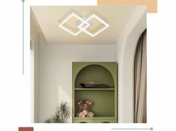 Lámpara de Techo LED Geométrica de 24W, Iluminación de Techo para Salón y Dormitorio^NETTLIFE Outlet