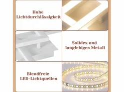 Lámpara de Techo LED Geométrica de 24W, Iluminación de Techo para Salón y Dormitorio^NETTLIFE Outlet