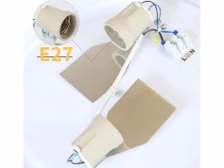 Lámpara de Techo Redonda Moderna E27 38CM 2 Bombillas Máx.25W con Pantalla de Tela Lámpara de Dormitorio para Salón Pasillo^NETTLIFE