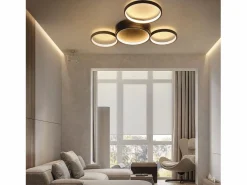 Lámpara de Techo LED Cálido 29W Moderna con 4 Anillos Lámpara de Diseño Lámpara Decorativa para Dormitorio para Habitación Infantil^NETTLIFE Sale