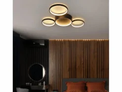 Lámpara de Techo LED Cálido 29W Moderna con 4 Anillos Lámpara de Diseño Lámpara Decorativa para Dormitorio para Habitación Infantil^NETTLIFE Sale