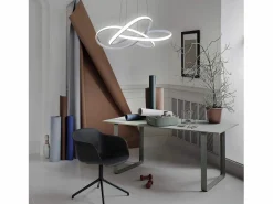 NETTLIFE Lámpara Suspendida|Lámpara LED para salón, lámparas colgantes, mesa de comedor, blanca, 62W, regulable con mando a distancia