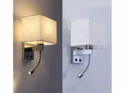 lote de 2 lámparas murales LED para interiores, para habitación, aplique para salón, lámpara de cabecera, cama de tela con brazo de lectura flexible E27.^NETTLIFE Hot