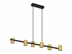 NETTLIFE Lámpara Suspendida|Mesa de comedor colgante. Lámpara colgante de 6 bombillas negras GU10, industrial de metal.