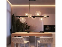 NETTLIFE Lámpara Suspendida|Mesa de comedor colgante, lámpara colgante para salón, colgante G9, 8 bombillas de vidrio moderno.