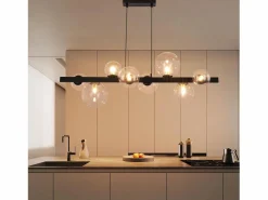 NETTLIFE Lámpara Suspendida|Mesa de comedor colgante, lámpara colgante para salón, colgante G9, 8 bombillas de vidrio moderno.