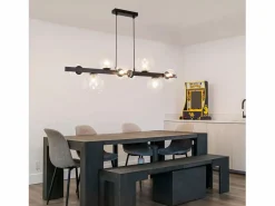 NETTLIFE Lámpara Suspendida|Mesa de comedor colgante, lámpara colgante para salón, colgante G9, 8 bombillas de vidrio moderno.