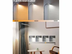 NETTLIFE Mesa de luz LED Salón Dimmable - Moderna, 10W Táctil, Oficina con temporizador, Cama con cuello de cisne ajustable Negro Online