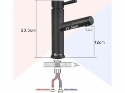 Mezclador de lavabo Mezclador de agua fría de alta presión Grifo de baño^NETTLIFE Sale
