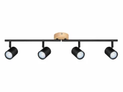 NETTLIFE Plafón LED de 4 llama - Plafón GU10 Foco giratorio Aplique de madera Foco de pared para salón dormitorio Sin bombilla Negro Online