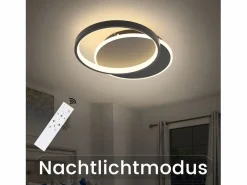 NETTLIFE Plafón|Plafón LED para salón, dimmable, moderno, con mando a distancia para el pasillo.