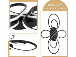 NETTLIFE Plafón|Plafonario LED Ajustable de Gran Tamaño, 100 cm, para Salón, 90 W, Moderno, con Control Remoto