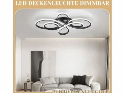 NETTLIFE Plafón|Plafonario LED Ajustable de Gran Tamaño, 100 cm, para Salón, 90 W, Moderno, con Control Remoto