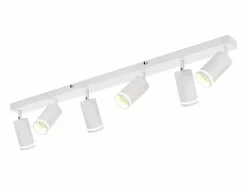 NETTLIFE Plafonero de 6 focos moderno: plafonero con foco GU10 giratorio hasta 355° de metal para interiores, para cocina, salón, dormitorio, sin bombilla. Blanco Sale