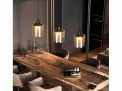 Suspensión de lámpara de mesa de estilo vintage - 1 bombilla E14 Máx. 40W, retro, metal y vidrio , de estilo industrial.^NETTLIFE Clearance