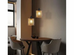 Suspensión de lámpara de mesa de estilo vintage - 1 bombilla E14 Máx. 40W, retro, metal y vidrio , de estilo industrial.^NETTLIFE Clearance
