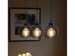 NETTLIFE Suspensión de mesa Vintage . Lámpara de mesa E27. Lámpara para comedor. Retró cocina industrial. Negro Sale