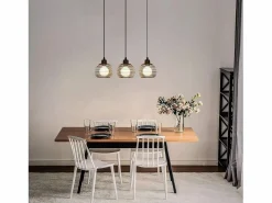 NETTLIFE Suspensión de mesa Vintage . Lámpara de mesa E27. Lámpara para comedor. Retró cocina industrial. Negro Sale