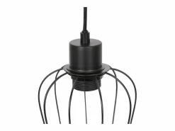 NETTLIFE Lámpara Suspendida|Suspensión retro, lámpara de suspensión vintage de madera industrial negra E27.