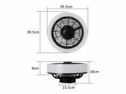 NETTLIFE Plafón|Ventilador de techo LED con iluminación - 39,5cm Moderno, grande y silencioso, mando a distancia, temporizador, 34W, regulable 3000K-6000K