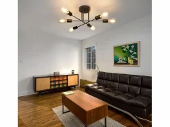 NETTLIFE Vintage - Lámpara de techo con 6 bombillas E27, salón industrial, , retro, para dormitorio - Lámpara, estilo rústico, lámpara para mesa del comedor. Negro Outlet