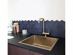 Essebagno Grifo De Cocina|New Oslo mezclador para fregadero abatible oro cepillado