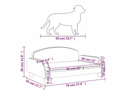Garden Furniture Cama De Animales De Compañía|Nezihe Cama para perros de tela negra 70x45x30 cm