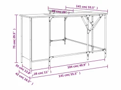 Nicklas Escritorio madera de ingeniería roble Sonoma 141x141x75 cm^Garden Furniture Online