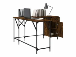 Garden Furniture Nicklas Escritorio madera de ingeniería roble ahumado 141x141x75 cm Marru00f3n Discount