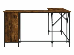 Garden Furniture Nicklas Escritorio madera de ingeniería roble ahumado 141x141x75 cm Marru00f3n Discount