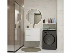 TOPESHOP Mueble Para Lavadora|NINA NP - Armario de baño sobre lavadora con 2 repisas 64×124×30 cm -