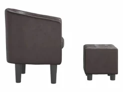 Garden Furniture Sillón Estilo Cabriolet|Nykøbing Mors Sillón con taburete cuero sintético marrón