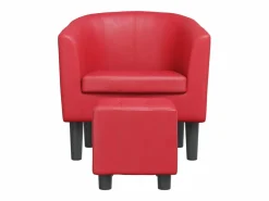 Garden Furniture Sillón Estilo Cabriolet|Nykøbing Mors Sillón con taburete cuero sintético