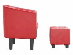 Garden Furniture Sillón Estilo Cabriolet|Nykøbing Mors Sillón con taburete cuero sintético