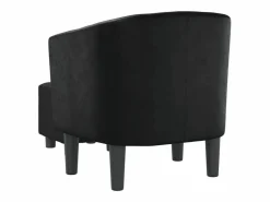 Garden Furniture Nykøbing Mors Sillón con taburete cuero sintético Negro Clearance