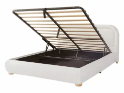 Oferta cama doble - 160 x 200 cm - con cabecero acolchado + almacenaje hidráulico - bucle -^Merax Best