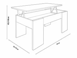 Saldosystocks Sofá Cama|Oferta: Sofa Cama Chaise Longue XS + Mesa de Centro Blanco y Cemento